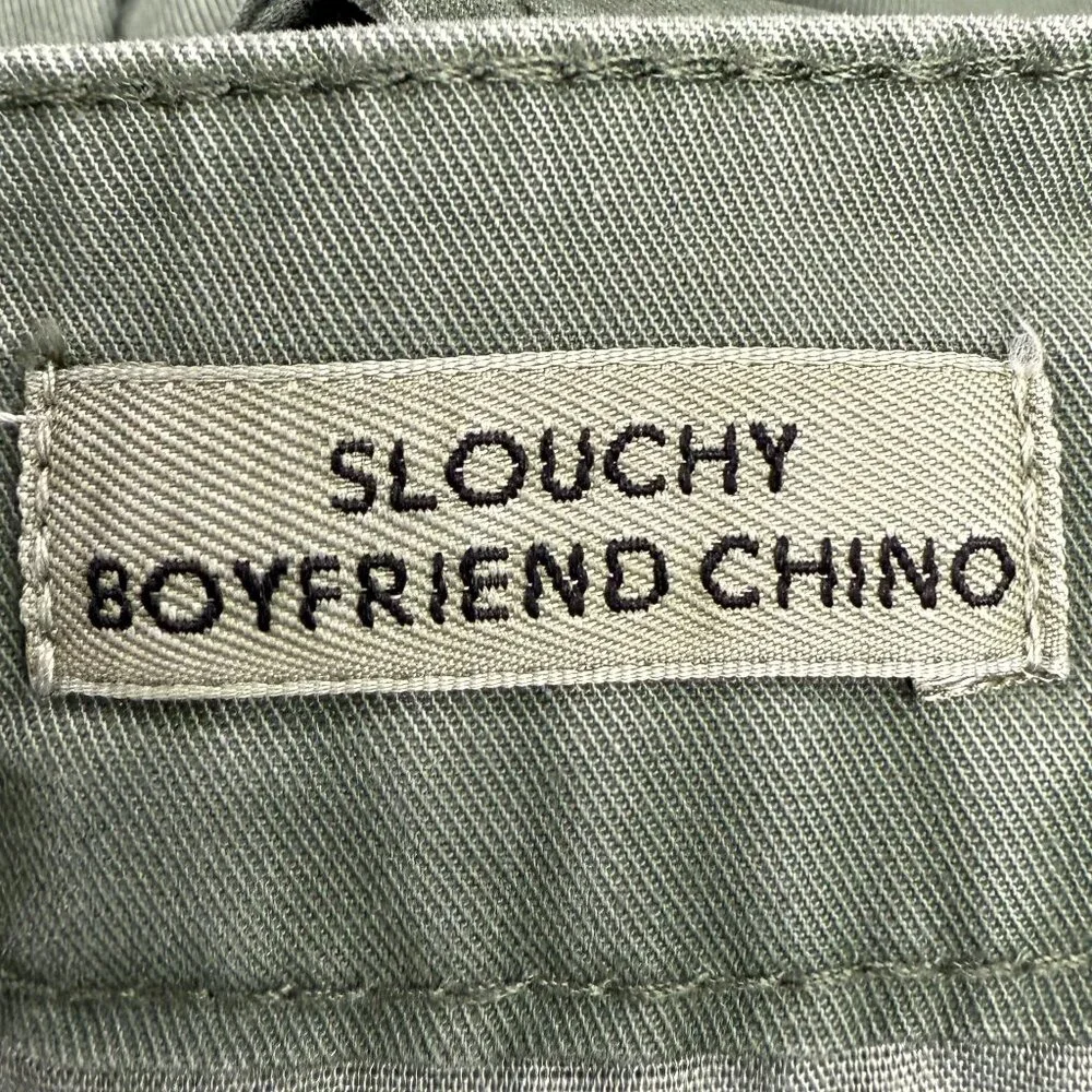 EUC Women's J. CREW Pleated‎ Slouchy Boyfriend Chino Green | Size 27